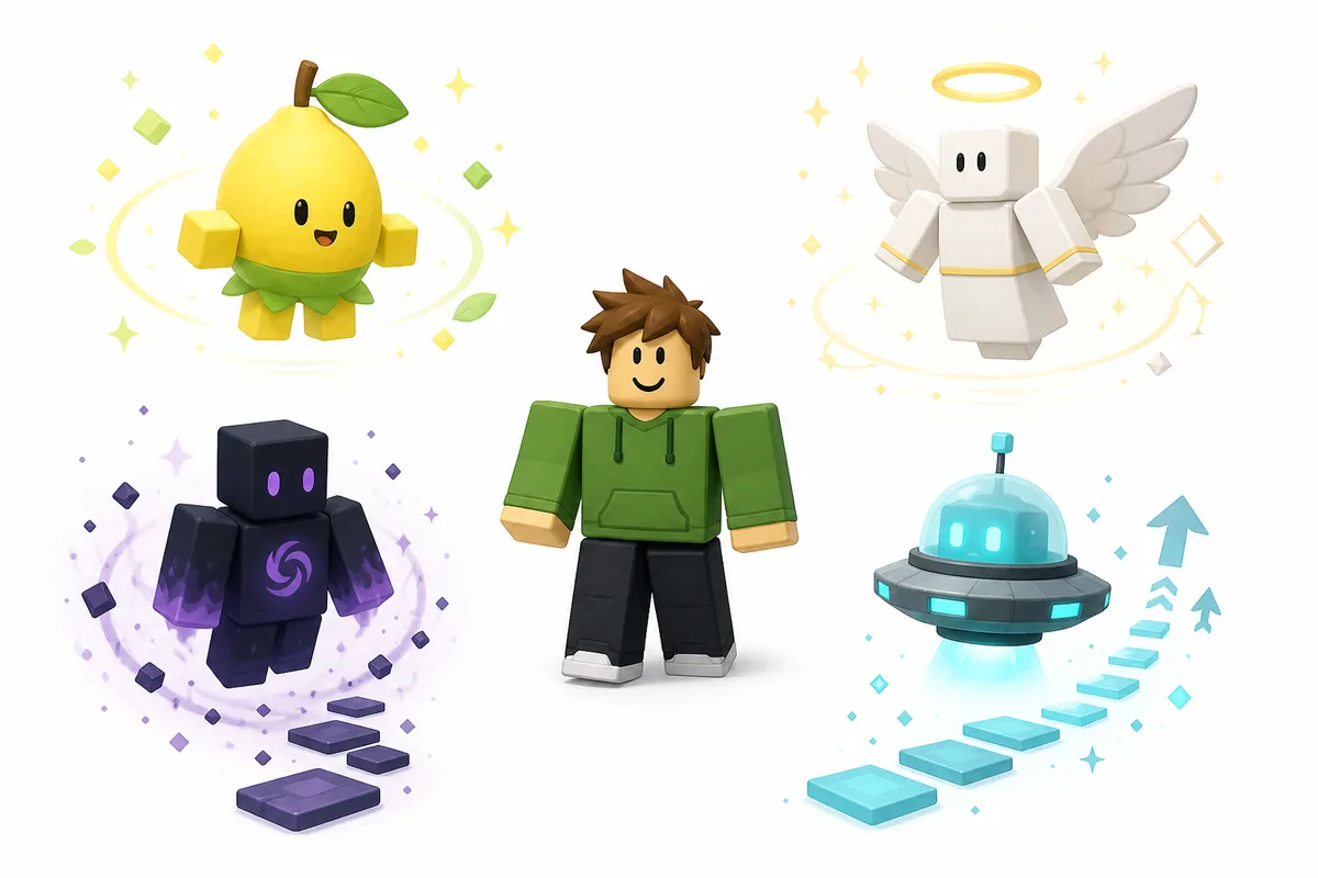 Fan-made comparison illustration of fruit, angel, void, and UFO companion concepts in Sell Lemons