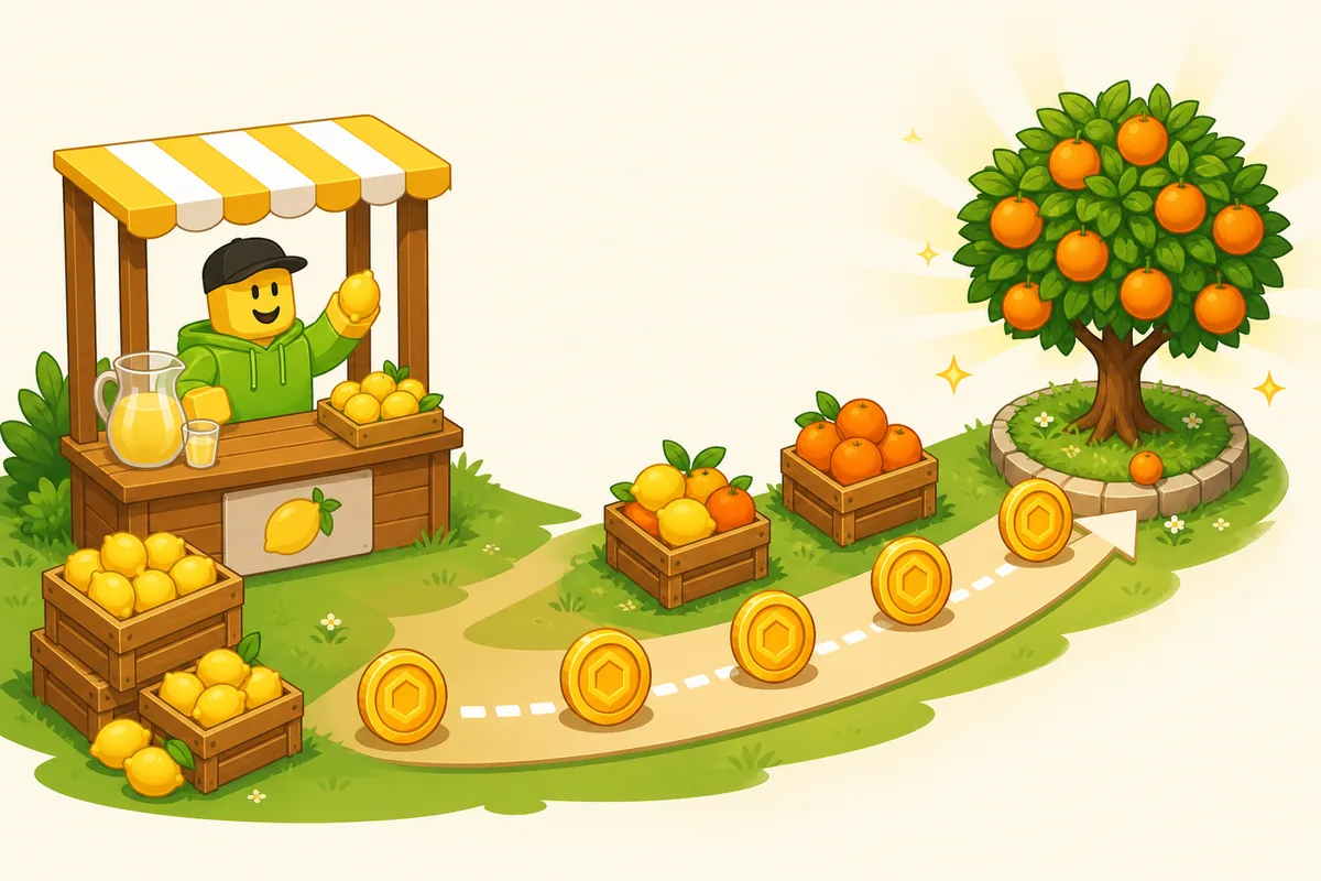 Ilustracao fan da rota de Sell Lemons de limoes para laranjas